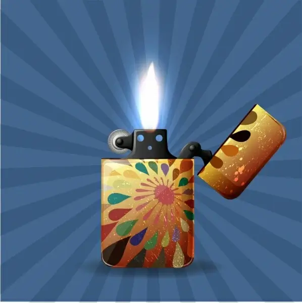 ancient lighter icon 3d colorful realistic design