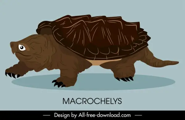 ancient turtle species icon crawling sketch handdrawn design