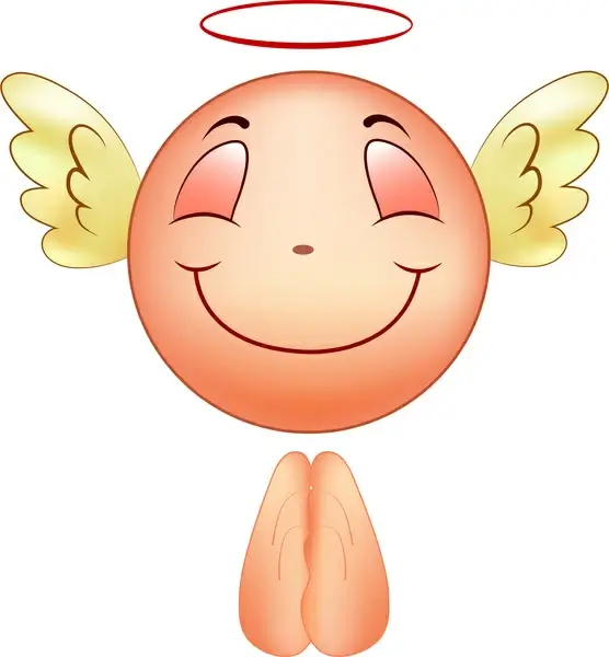 angel icon with happy smile emotion vector