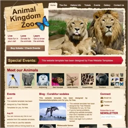 Animal Kingdom Zoo Template