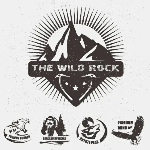 animal logo illustration vintage vector