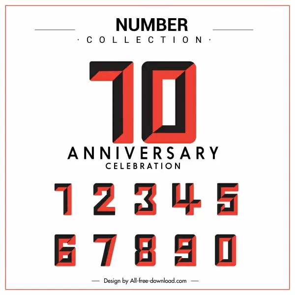 anniversary banner sequence numbers sketch flat classic