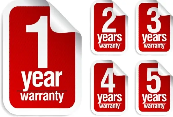 warranty stickers templates modern red white decor