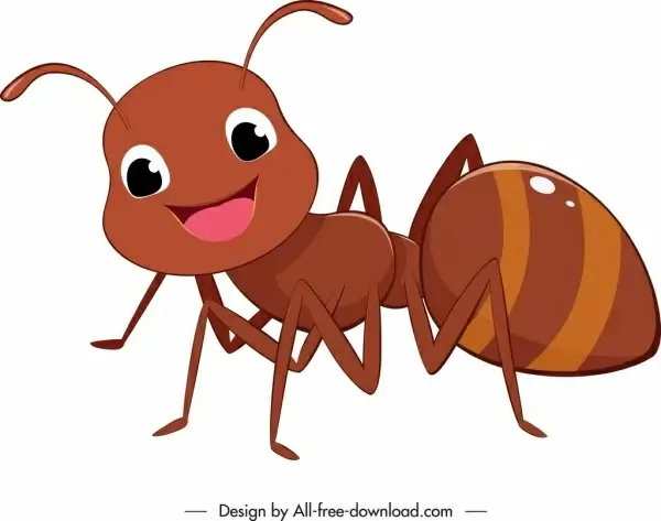 ant icon lovely stylized cartoon sketch