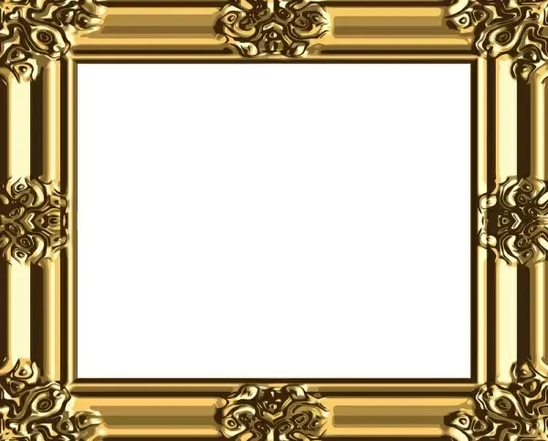 antique gold frame 03 vector