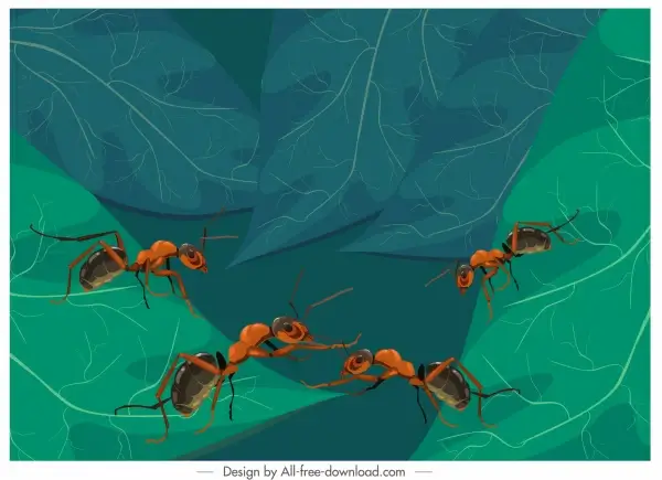 ants painting colored classic 3d design