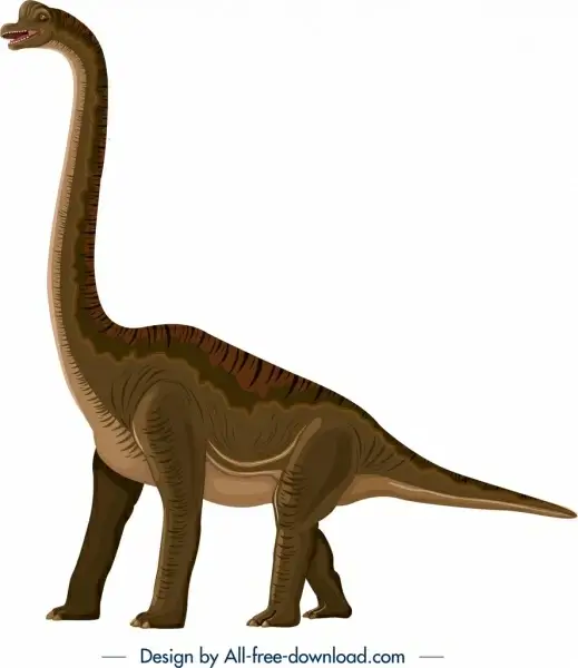 apatosaurus dinosaur icon brown sketch cartoon character