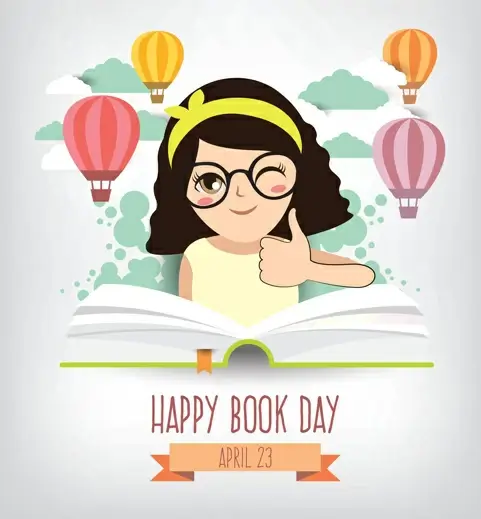 april happy book day vector design