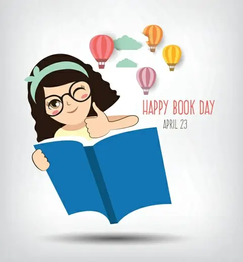 april happy book day vector design