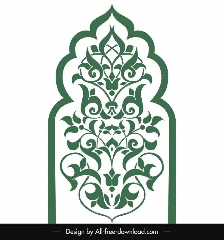 arabesque islamic ornament template symmetric frame curevs sketch