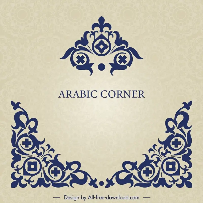 arabic corner design design elements symmetric elegance