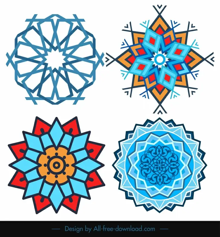  arabic decorative templates symmetrical geometric illusion shapes