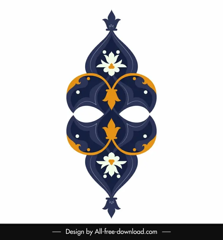 arabic islamic art template elegant symmetric floral decor