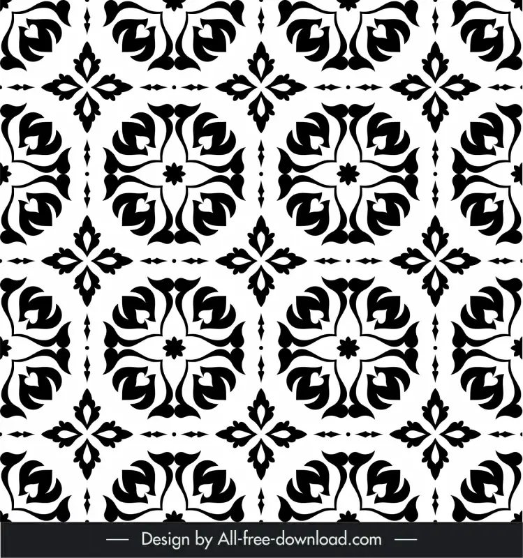 arabic pattern template black and white repeating floral symmetry sketch