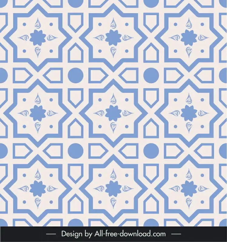arabic pattern template flat classical symmetrical repeating geometric design