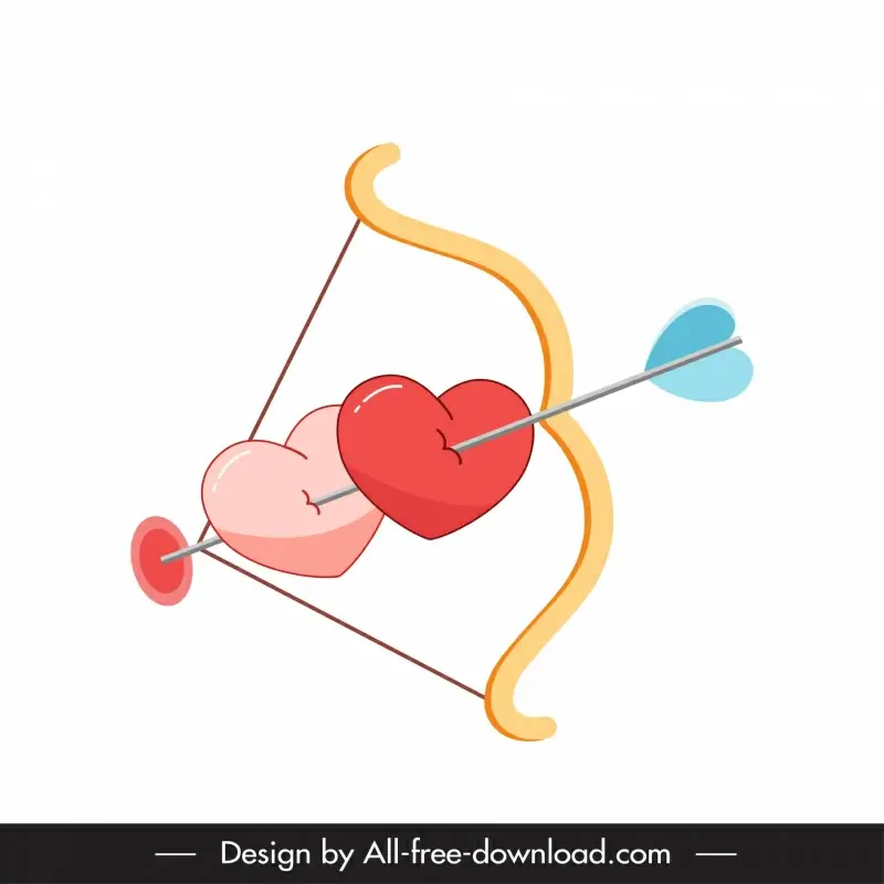 archer valentine icon bow hearts arrow target sketch