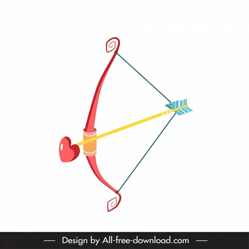 archer valentine icon dynamic drawing bow arrow heart sketch