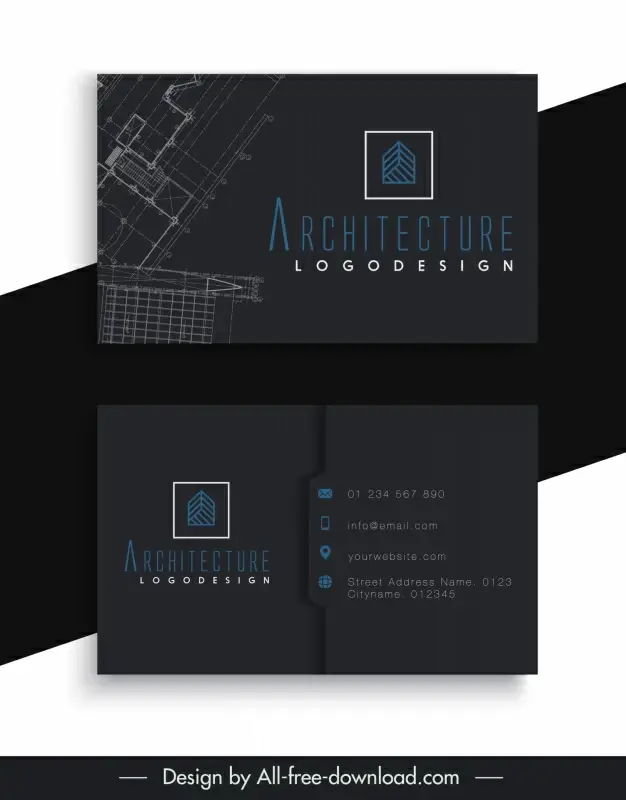 architect business card design templates elegant dark design