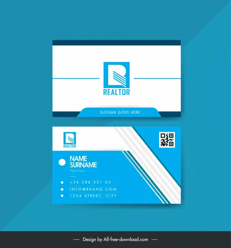 architect business card template bright elegant flat lines 