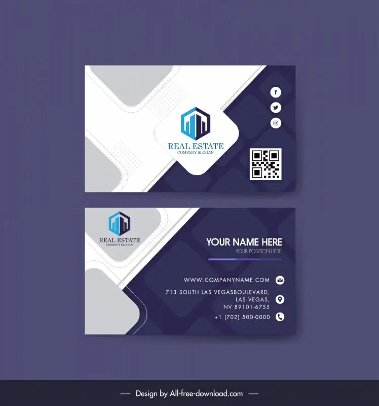 architect business card template contrast geometric layout