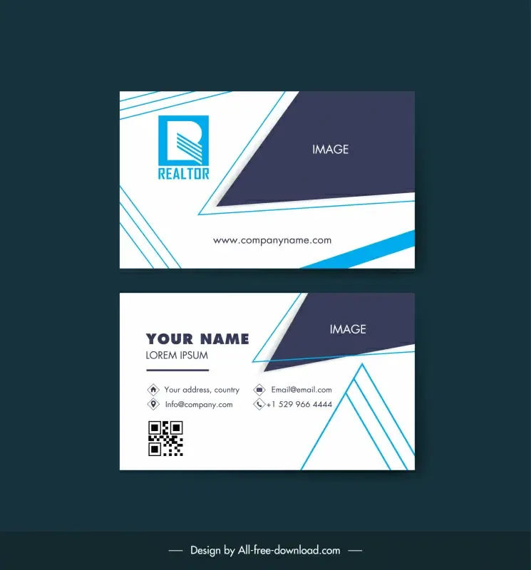 architect business card template geometric design 