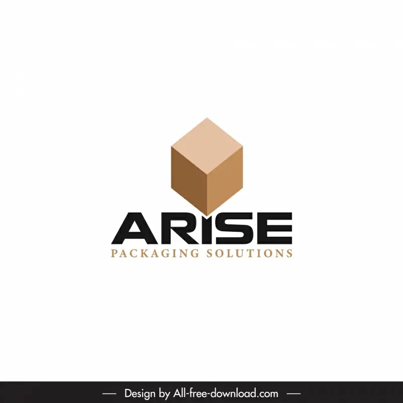 arise logo template modern 3d cube flat texts decor 