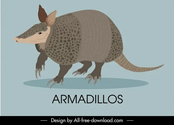 armadillos animal icon colored handdrawn sketch