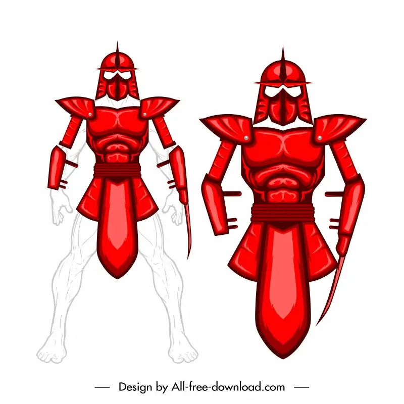 armor template retro handdrawn symmetric sketch