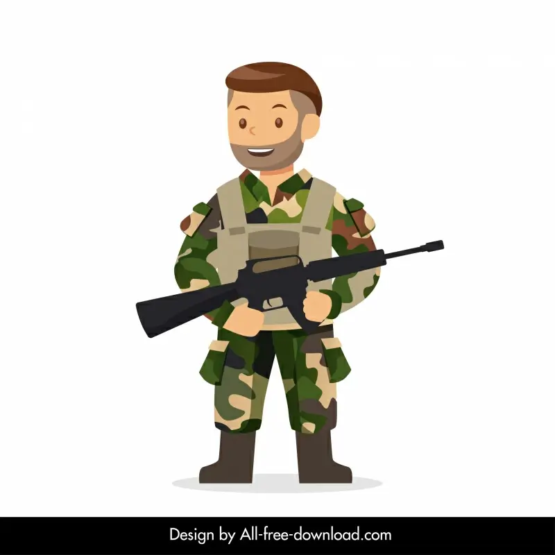 army captain icon man in army uniform sketch