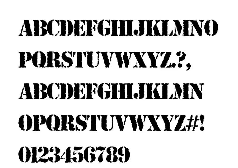 Stencil Army WW I Font in truetype .ttf opentype .otf format free and ...
