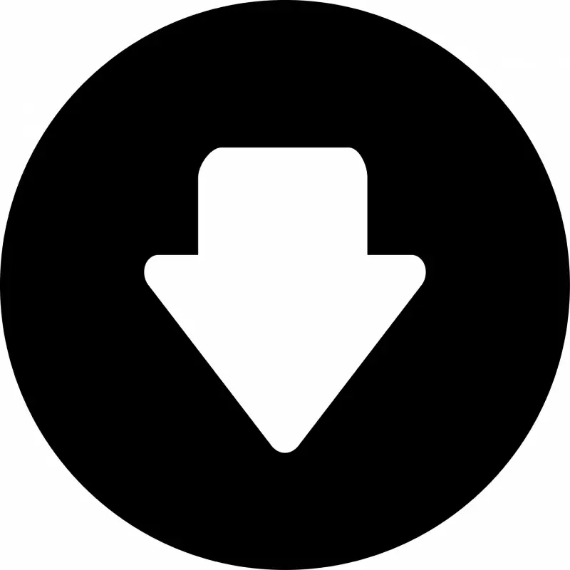 arrow alt circle down flat sign icon
