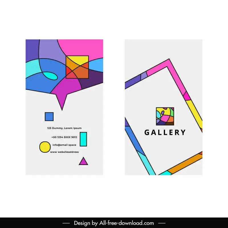 art gallery business card templates flat abstraction decor
