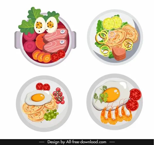 asian food icon colorful flat design bowl ketch