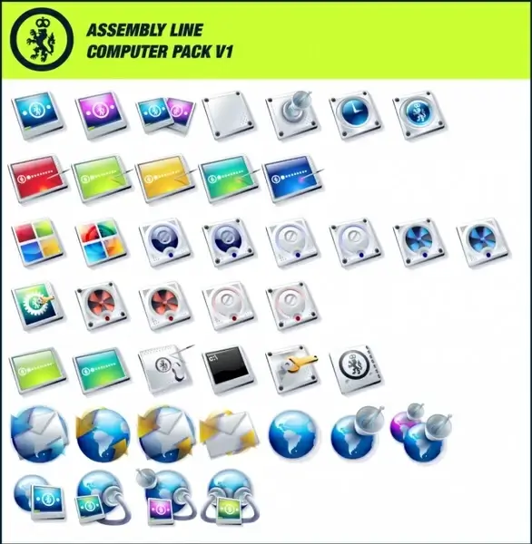 Assembly Line Computer Pack V1 icons pack 