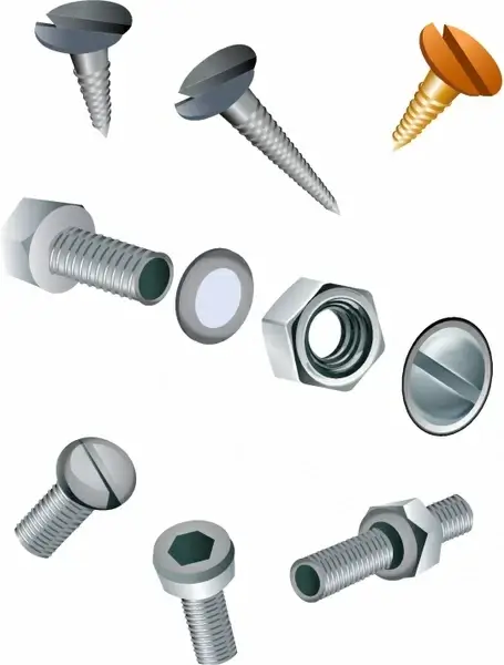 Assorted Screws, Nuts, and Bolts