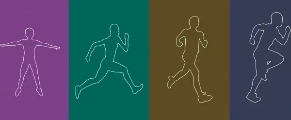 athletic icons outline various activities flat silhouette design