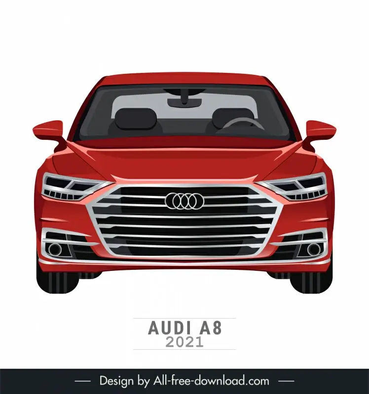 audi a8 2021 car model advertising template modern front view sketch