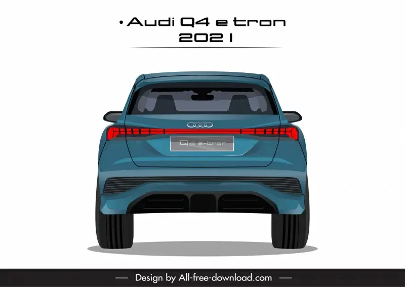 audi q4 2021 car model icon modern back view sketch