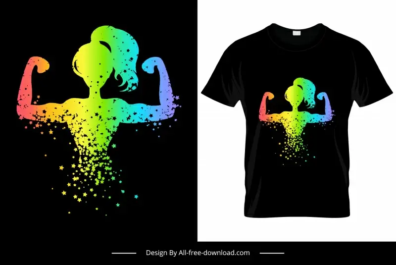 autism awareness tshirt template colors effect dynamic silhouette lady sketch