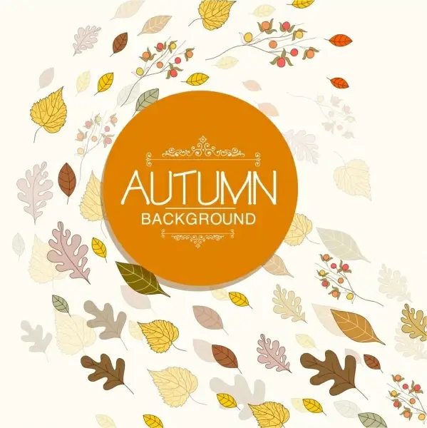autumn background flying leaf icons ornament