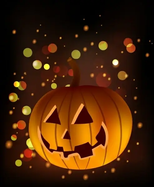 autumn background horror pumpkin icon shiny bokeh decor