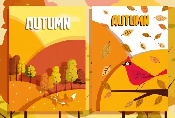 autumn backgrounds yellow design tree leaf animals icons