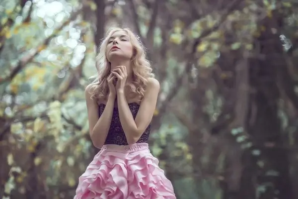 autumn beautiful cute dress fashion forest girl
