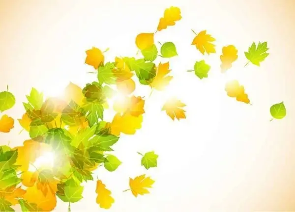 Autumn Fly Leaves Vector Background
