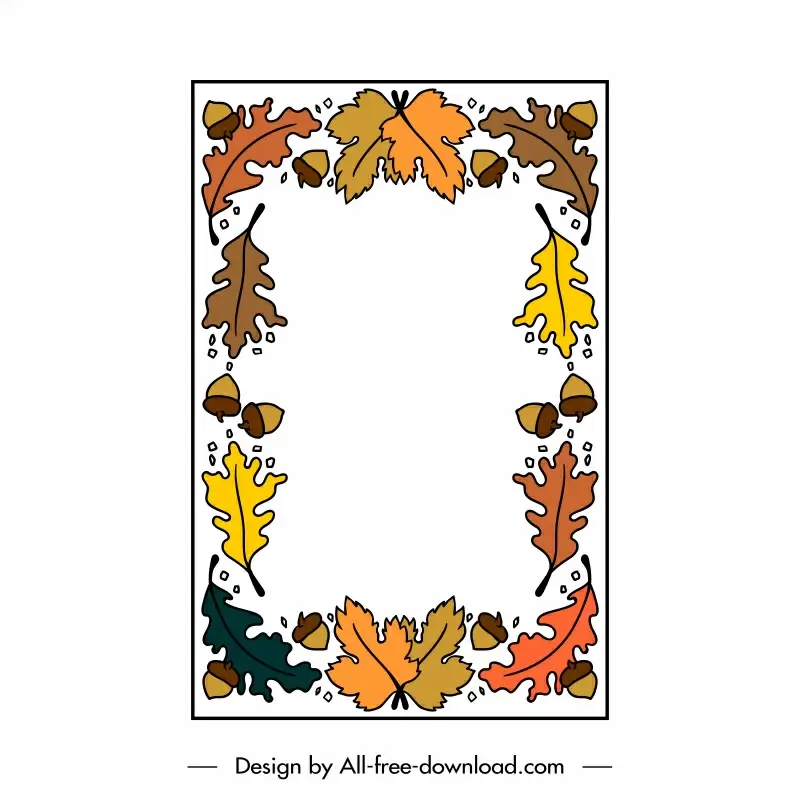 autumn frame template chestnut leaves decor