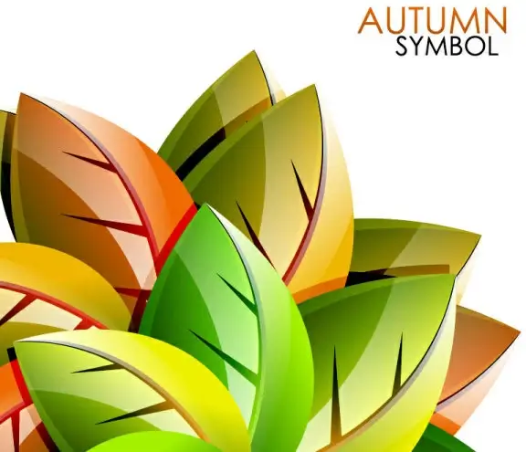 autumn leaves elements background vector set
