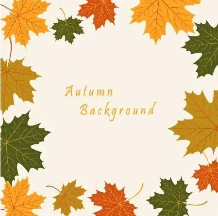 autumn leaves vintage art background vector