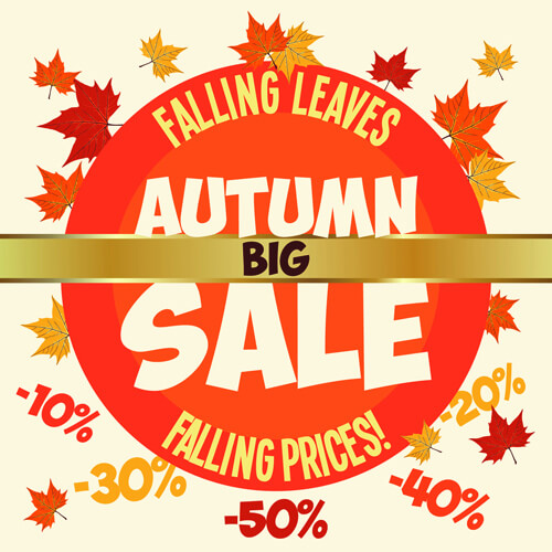 autumn promo poster sale vector