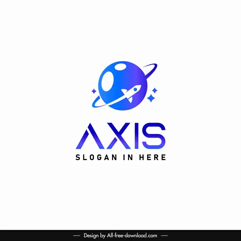 axis logo template flat globe spaceship texts decor