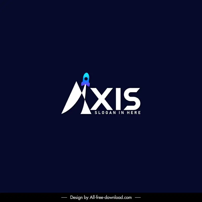 axis logotype stylized texts spacecraft sketch